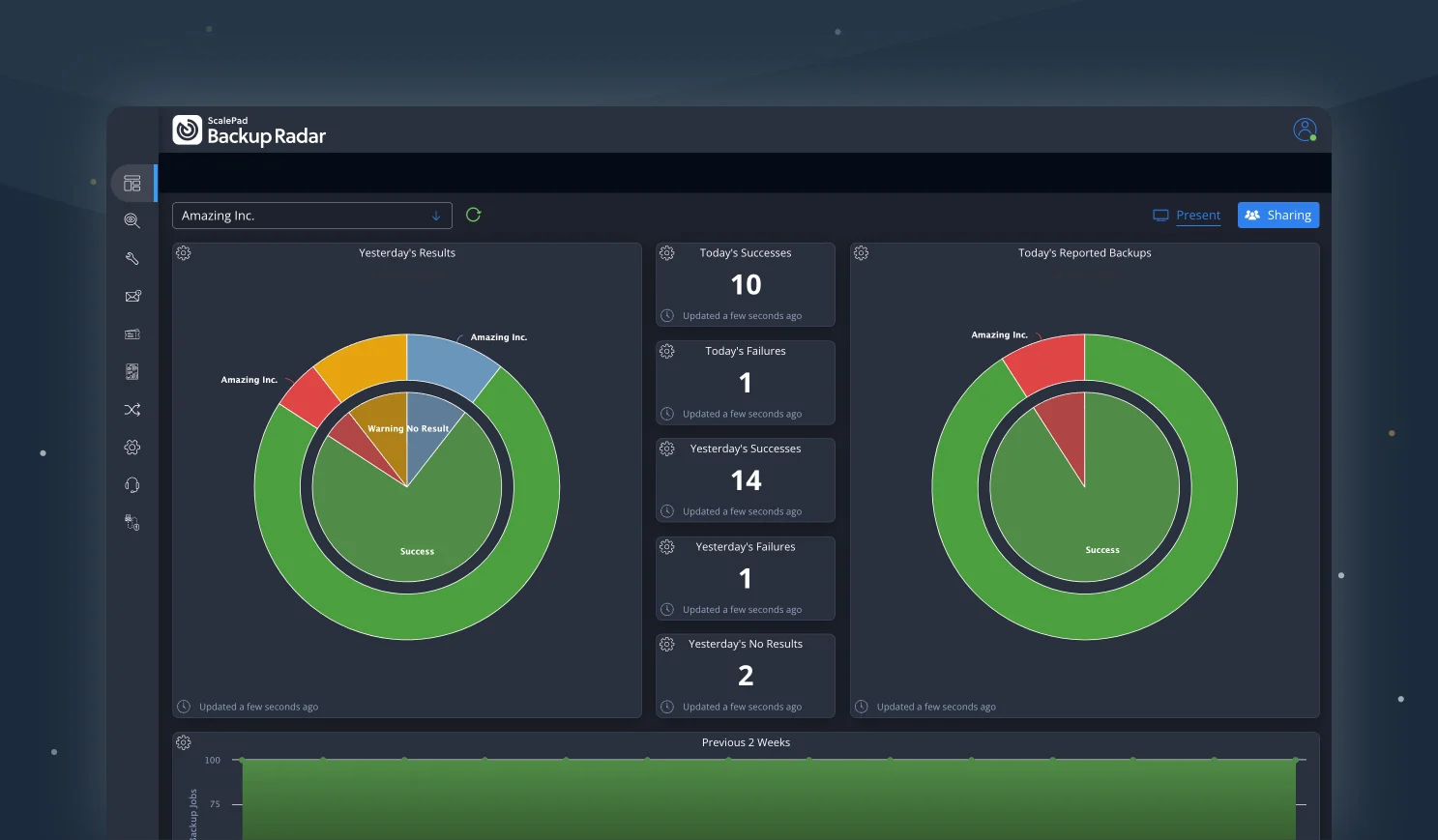 screenshot of ScalePad Backup Radar